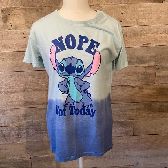 🛍️3/$30 Disney Lilo & Stitch women’s  “not today”‎ oversized t-shirt in size XS - Picture 1 of 5